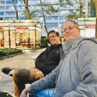 I work with this swell fella, Jamieson. He's been a great friend and continue to help me grow as he's a stellar software engineer with an open mind.
Iron sharpens iron! He & his lovely wife made it out to visit with us, making New York feel just a bit more welcoming. π