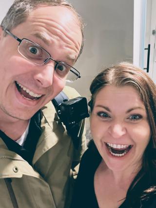 Sarah & I being a little crazy.